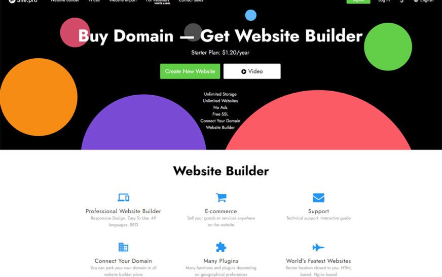 Free website builder for online store